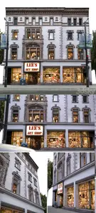 3dsky - Facade for the background Vol  6 Shop and street 1989221 - 3D Model