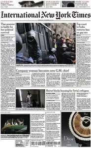 International Herald Tribune Asia from Thursday, 12. December 2013