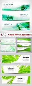 Vectors - Green Waves Banners 2