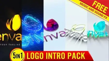 Logo Intro Mega pack logo Reveal minimal logo opener Ident with free music and fx 44237783