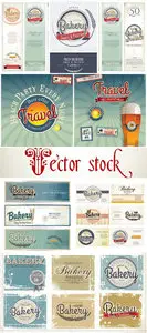 Vector - Set of bakery and travel business card template