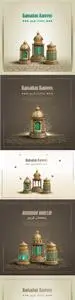 Ramadan Kareem Islamic design greeting with beautiful lantern