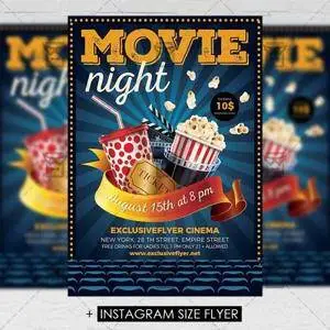 Premium A5 Flyer Template - Movie Night