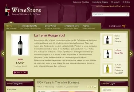 Joomla Premium Templates - IT WineStore