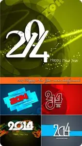 2014 Happy New Year vector backgrounds
