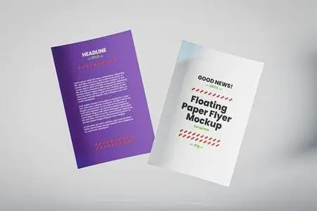 Flying Paper Flyer Mockup ANURX5C