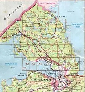 Карта Карельского перешейка (северная часть Ленинградской обл.)