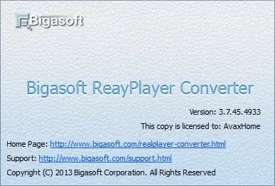 Bigasoft RealPlayer Converter 3.7.45.4933
