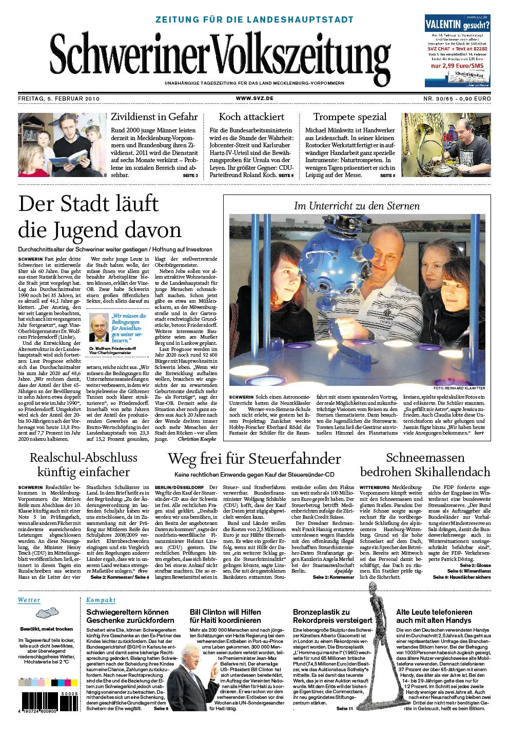 Schweriner Volkszeitung 05.02.2010 (Ausgabe Stadt Schwerin)