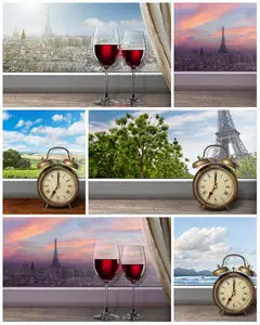 Romantic view outside the window, paris - Stock photo