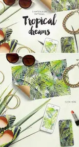 CreativeMarket - Tropical dreams patterns