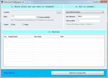 Mytoolsoft FileRenamer 1.7