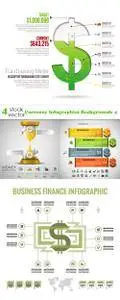 Vectors - Currency Infographics Backgrounds 4