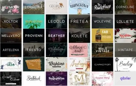 Mix Font Bundle 35 - 36 Premium Fonts