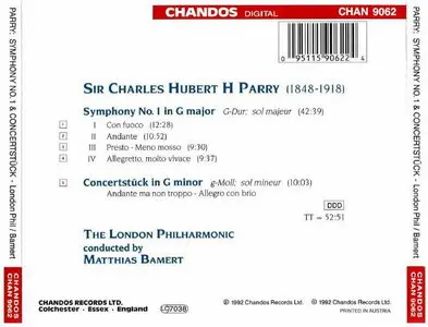 Parry: Symphony No. 1; Concertstück in G minor