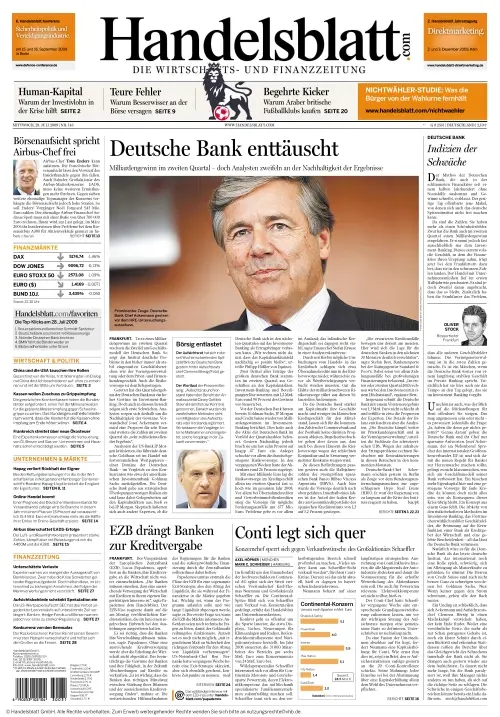 Handelsblatt vom 29.07.2009