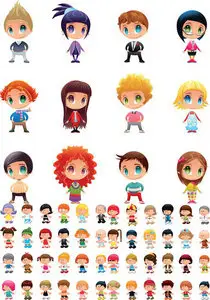 Cartoonish Vector Children