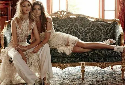 Rosie Huntington-Whiteley and Lily Aldridge by Simon Upton for ELLE Australia June 2016