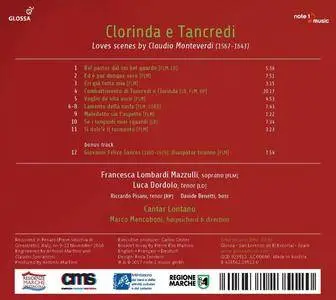 Luca Dordolo, Francesca Lombardi Mazzulli, Cantar Lontano & Marco Mencoboni - Monteverdi: Clorinda e Tancredi (2018)