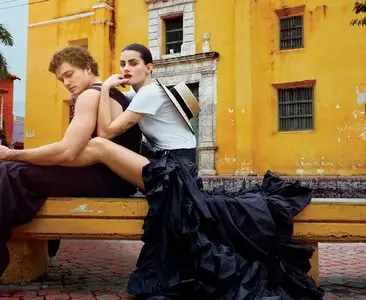 Isabeli Fontana and Karl Glusman by Cedric Buchet for Glamour US February 2016