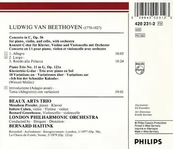 Beaux Arts Trio, London Philharmonic Orchestra, Bernard Haitink - Beethoven: Triple Concerto, Piano Trio No.11 (1987)