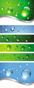 Water Drops Banners Vector