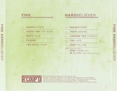Fink - Hard Believe (2014) Japanese Edition