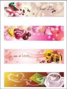 Vector Sign of Love Banners