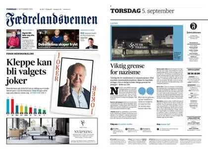 Fædrelandsvennen – 05. september 2019