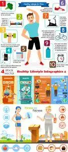 Vectors - Healthy Lifestyle Infographics 4