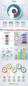 Vectors - Infographics with World Map 44