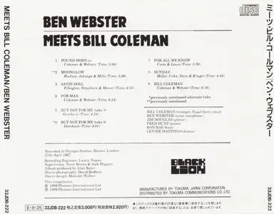 Ben Webster - Ben Webster Meets Bill Coleman (1967) {Black Lion Japan, 32JDB-222, Early Press}