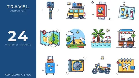 Travel Animated Icons | After Effect 52120804