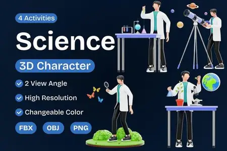 Science 3D Character WGX7WP9