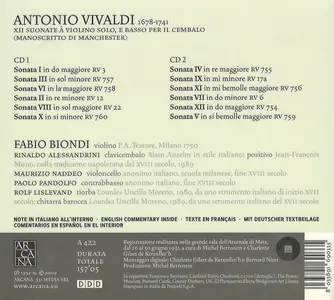 Fabio Biondi - Antonio Vivaldi: XII Suonate à violino solo, e basso per il cembalo (2009)