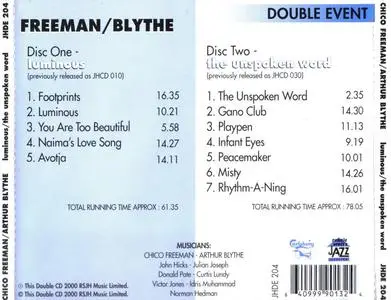 Chico Freeman & Arthur Blythe - Luminous and The Unspoken Word: Live at Ronnie Scott's (2000) {Carlsberg JHDE204 rec 1989-1993}