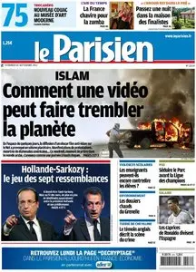 Le Parisien + Cahier Paris du Vendredi 14 Septembre 2012