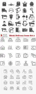 Vectors - Black Delivery Icons Set 2