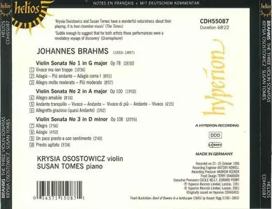 Krysia Osostowicz, Susan Tomes - Brahms: The Three Violin Sonatas (2001)
