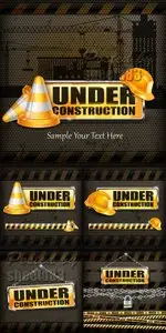 Grunge Under Construction Vector