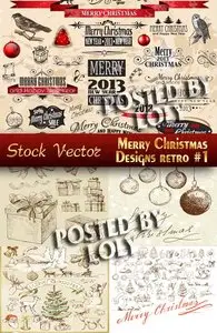 Merry Christmas Designs. Retro #1 - Stock Vector