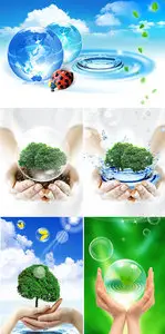 PSD templates - Hands and nature