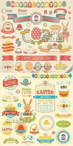 Cute Easter Elements Vector