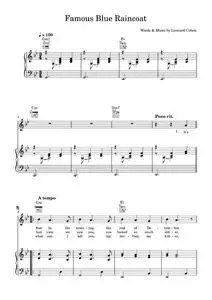 Famous blue raincoat - Leonard Cohen (Piano-Vocal-Guitar (Piano Accompaniment))