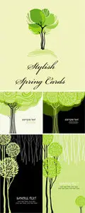 Stylish Spring Cards Vector