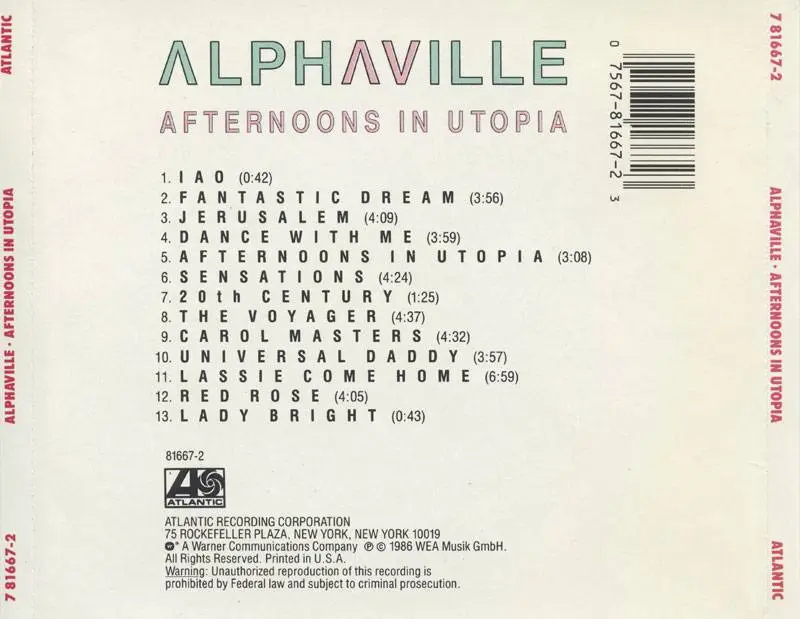 Alphaville - Afternoons In Utopia (1986)