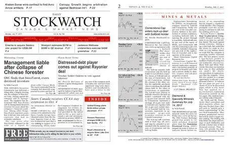 Stockwatch - Canada Daily – July 17, 2017