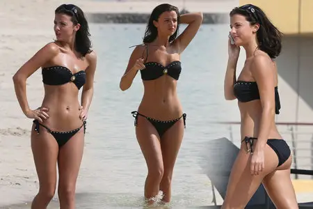 Lucy MecKlenburgh - Bikini candids in Dubai January 23, 2014