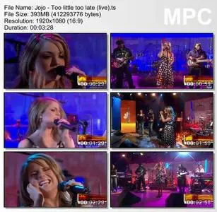 Jojo - Too Little Too Late (Live on NBC) - HD 1080i