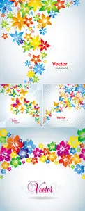 Spring Floral Cards Vector 2